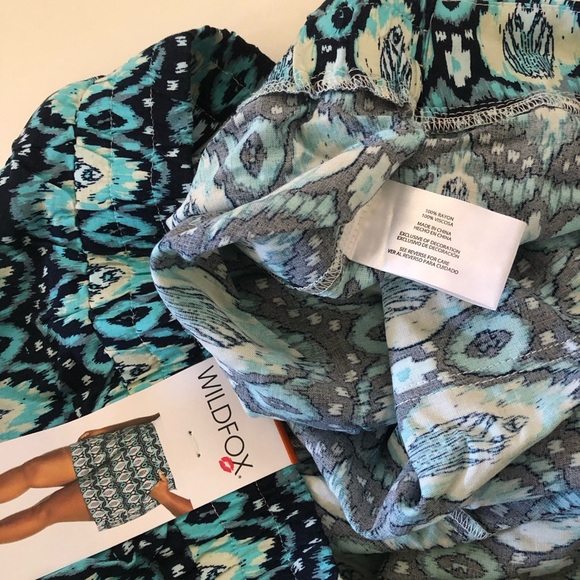 Wildfox Women’s Rayon Relaxed Fit Blue Multicolor Pockets Shorts Plus Size XXL - Picture 12 of 12